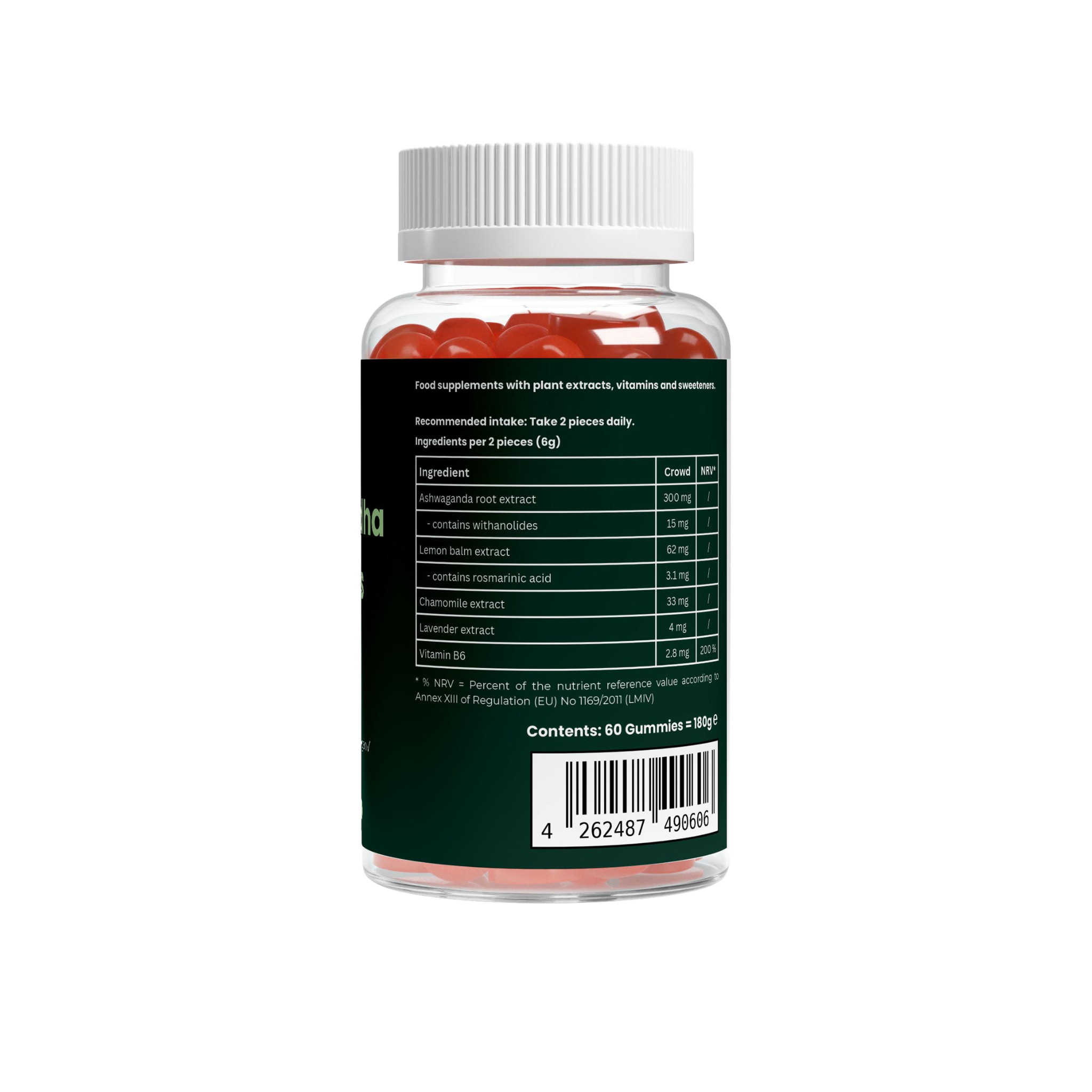 Premium Ashwagandha Gummies 300 + Vitamin B6 - 60 pcs